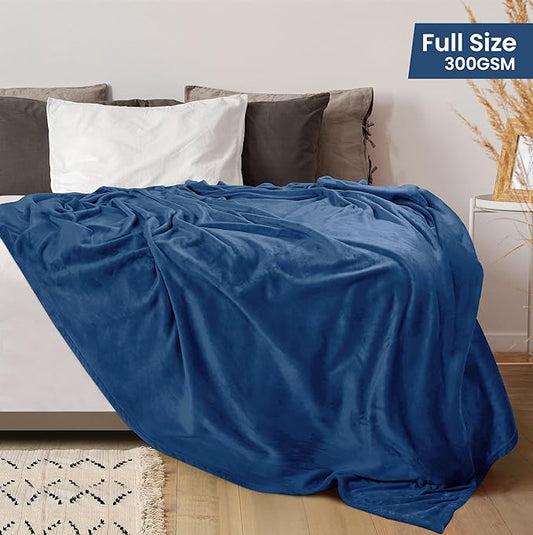 Utopia Bedding Fleece Blanket Full Size Royal Blue 300GSM Luxury Fuzzy Soft Anti-Static Microfiber Bed Blanket (90x84 Inch)