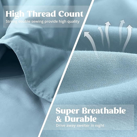 puredown® Down Throw Blankets for Couch, Lightweight Down Throw for Indoor and Outdoor, Soft Throw Blanket for Travel and Home, Blue (50" x 70")