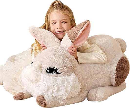 EARTHSOUND Giant Bunny Stuffed Animal Plush Toy,23 inches Large Rabbit Jumbo Big Size Soft Toys,Cute Huge Plushy Fluffy Fat Plushie,Gifts for Kid