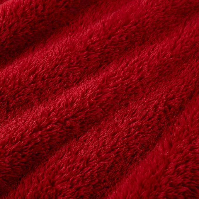 Berkshire Blanket Classic Extra-Fluffy™ Plush Blanket King Size, Soft Fuzzy Fluffy Long Hair Blanket for Couch Sofa Bed, Chili, 90x108 Inches