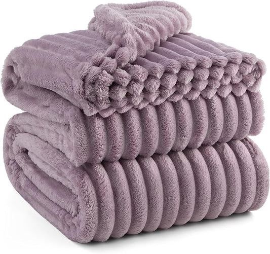 Bedsure Light Purple Fleece Blanket for Couch - GentleSoft Cozy Soft Blankets for Women, Cute Small Throws for Girls, 90x90 Inches