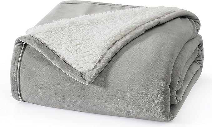 UGG Bliss Throw Blanket Plush Soft Fleece Fluffy Blankets for Bed or Couch Oversized Warm Reversible Machine Washable Medium Weight Home Decor Giftable Throw, 50-inch x 70-inch, Seal Grey