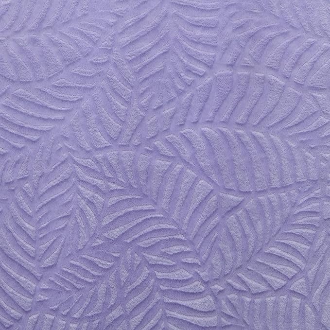 SOCHOW Super Soft Flannel Fleece Throw Blanket, Lightweight Cozy Warm Leaves Textured Plush Blanket for Bed Couch Sofa, 60 x 80 Inches, Lilac