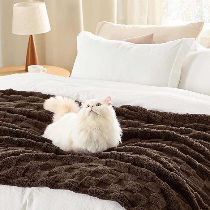 Bedsure Sugar Brown Throw Blanket for Couch - Super Soft Cozy Blankets for Women, Cute Small Fleece Throws for Girls, 50x70 Inches