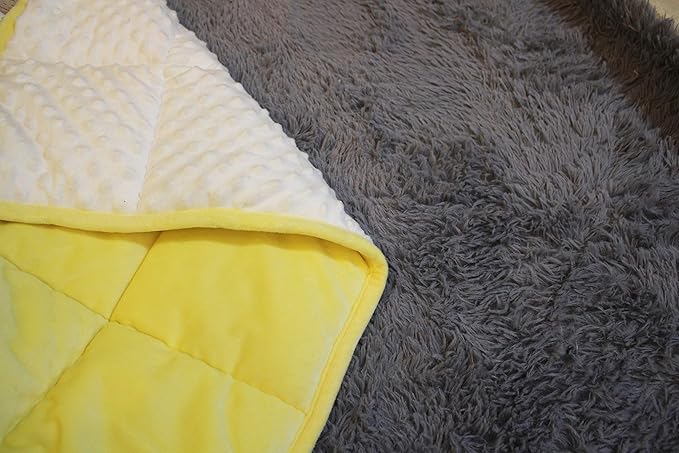 ALANSMA Reversible Weighted Blanket for All Season, Luxury Velvet, Warm and Cool, Adult 10Lb Weighted Blanket, Enjoy Sleeping Anywhere(Yellow, 48''x72''10lbs)