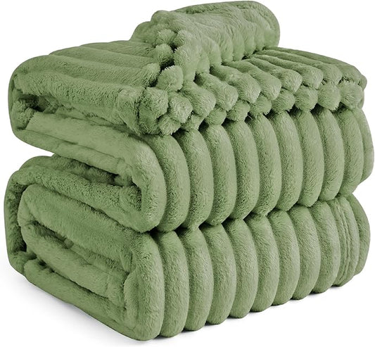 Bedsure Reseda Fleece Queen Blanket for Couch - GentleSoft Cozy Soft Blankets for Women, Cute Small Throws for Girls, 90x90 Inches