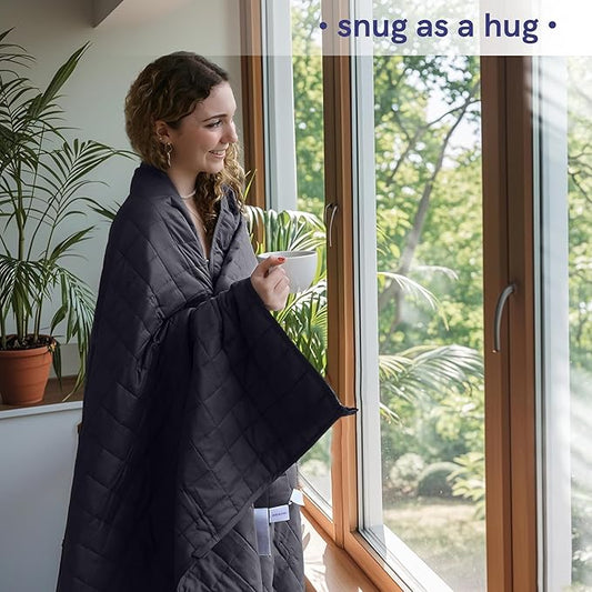 YnM King Size Weighted Blanket for Adults (88x104 Inches, 50 Pounds, Dark Grey), Smallest Compartments with Cooling Glass Beads,Heavy Bed Blanket for Two Persons on Queen or King Bed