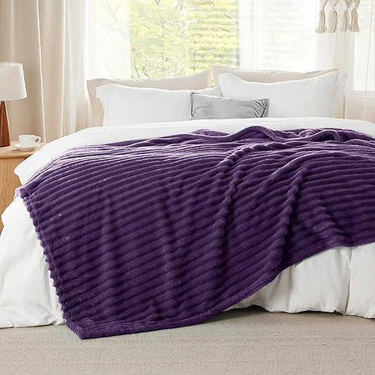 Bedsure Purple California King Size Blanket for Couch - GentleSoft Cozy Soft Blankets for Women, Cute Small Fleece Throws for Girls, Birthday Gifts for Women, 102x96 Inches