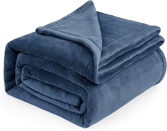 Bedsure Fleece Blanket California King Mineral Blue - Lightweight Plush Fuzzy Cozy Soft Bed Blankets, 102x96 inches