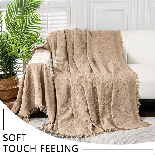 MEETSKY Sofa Cover for 3 Cushion Couch - Furniture Protector for Living Room, Washable Sectional Covers for Dogs (XX-Large: 91" x 134", Sand)