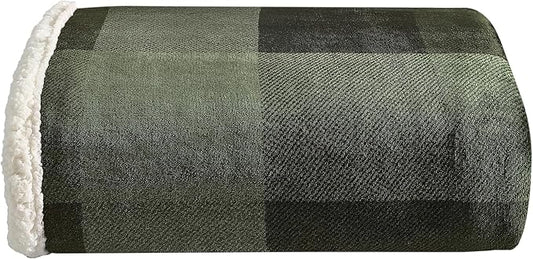 Eddie Bauer - Blanket, Super Soft Reversible Sherpa & Brushed Fleece Bedding, Throw Blankets for Couch, Ideal for Lounging (Pine Plaid)