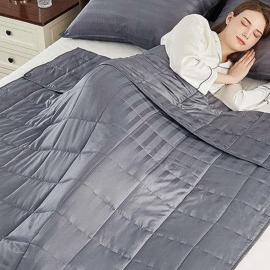 anfie Weighted Blanket(36"x48" 5lbs,Grey),Ultra Soft and Cozy Cooling Weighted Blanket,Heavy Blanket with Machine Washable Soft Cotton Blend
