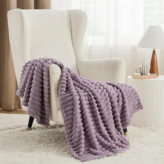 Bedsure Light Purple Fleece Blanket for Couch - GentleSoft Cozy Soft Blankets for Women, Cute Small Throws for Girls, 50x60 Inches