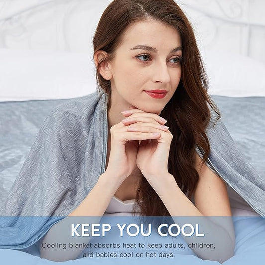 AmyHomie Cooling Blanket,90"x108"King Size,Summer Blankets with Double Sided Cold Effect, Arc-Chill Q-Max>0.5 Cool Fiber, Breathable Lightweight Blankets for Hot Sleepers Night Sweats