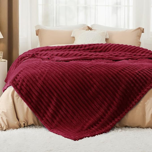 Bedsure Deep Red Full Blanket for Bed - GentleSoft Cozy Soft Blankets for Women, Cute Large Throws for Girls, 84x90 Inches