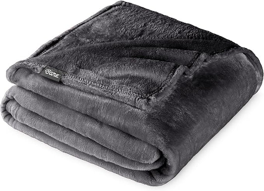 Bare Home Fleece Blanket - Throw/Travel - Ultra-Soft Lightweight for Bed, Sofa, and Couch - Luxury Microplush - Cozy Warm Blanket (Throw/Travel, Forged Iron Grey)