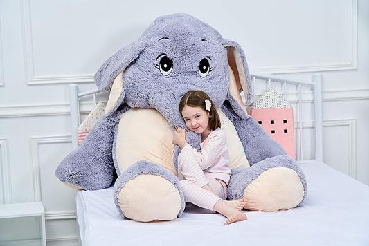 IKASA Giant Elephant Stuffed Animal Plush Toys Gifts (Gray, 72 inches)