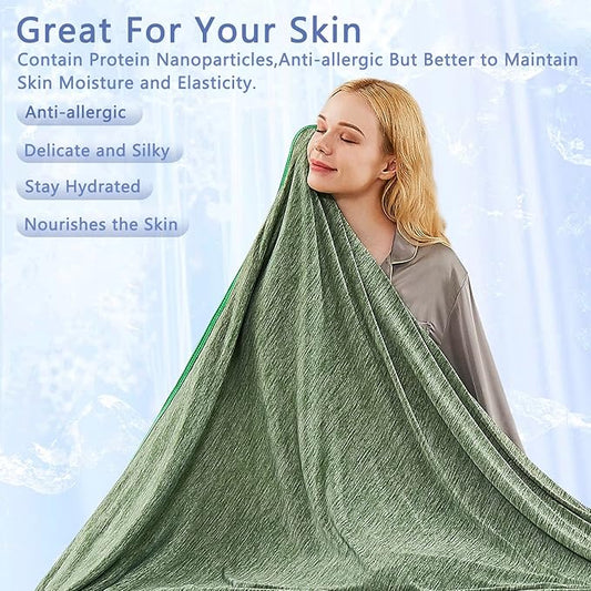 TOPCEE Cooling Blanket(60"x90" Twin Size) for Night Sweats, Absorbs Heat to Keep Adults, Children Cool on Warm Nights