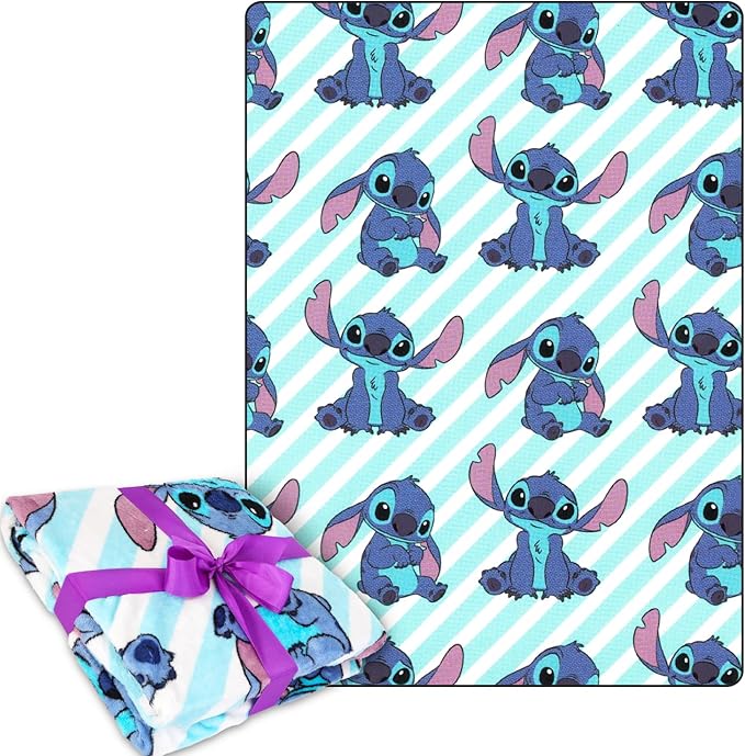 Lilo and Stitch Fleece Blanket Set - Bundle with Soft Lilo and Stitch Blanket Plus Tattoos, More for Kids, Adults, Children | Cozy Lilo and Stitch Fleece Blanket 50" x 70