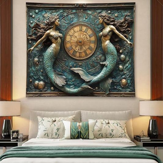 Liuzhouzai Vintage Zodiac Pisces Tapestry Wall Hanging Astrology Home Decoration Aesthetics Suitable for Bedroom Living Room Dormitory Office Wall Decor 60x50 Inches