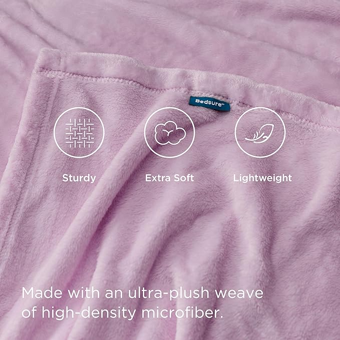 Bedsure Fleece Blankets King Size Lilac Lavender - Bed Blanket Soft Lightweight Plush Cozy Fuzzy Luxury Microfiber, 108x90 inches