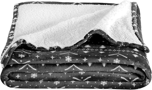 Bare Home Sherpa Fleece Blanket - Twin/Twin Extra Long - Blanket for Bed, Sofa, and Couch - Warm & Lightweight - Fluffy & Soft - Reversible (Twin/Twin XL, Winter Alpine)