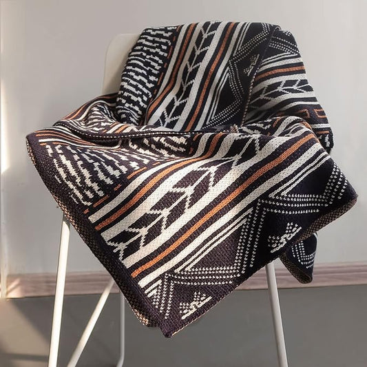 ELASAD 60x80 Throw Blanke Queen Size Blanket for Bed, Navy Blue Throw Blankets for Couch, Vintage Sofa Blankets for Living Room Bedroom Indoor Outdoor