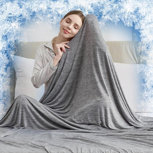CHOSHOME Cooling Blanket King, Double Sided Cooling Blankets for Hot Sleepers, Arc-Chill Q-Max>0.5 Cold Blanket, Lightweight Breathable Summer Blankets for Couch, Bed, Sofa, Camping, 90" x 108", Grey