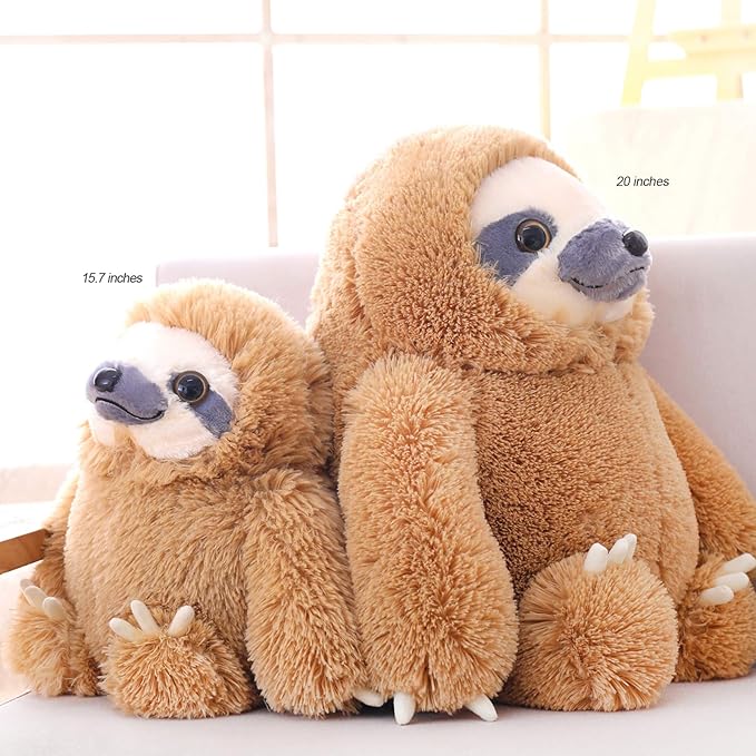Winsterch Kids Large Stuffed Animals Plush Sloth Toy,Big Fluffy Stuffed Sloth for Birthday Christmas Valentines Gifts for Boys and Girls,Cute Sloth Stuffed Animal Plushie Toy(20 Inches, Brown)