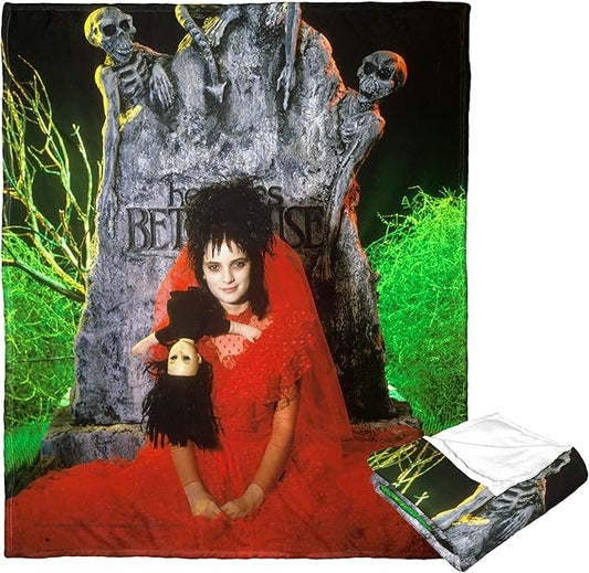 Northwest Beetlejuice Silk Touch Throw Blanket, 50" x 60", Here Lies Beetlejuice
