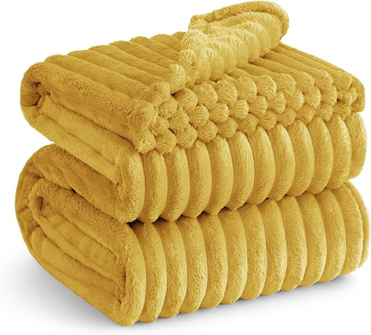 Bedsure Honey Full Blanket for Couch - GentleSoft Cozy Soft Blankets for Women, Cute Small Fleece Throws for Girls, Birthday Gifts for Women, Mothers Day Decor Gifts for Mom, 84x90 Inches