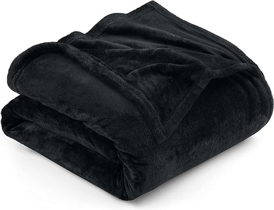 Utopia Bedding Fleece Blanket King Size Black 300GSM Luxury Anti-Static Fuzzy Soft Microfiber Bed Blanket (90x102 Inch)