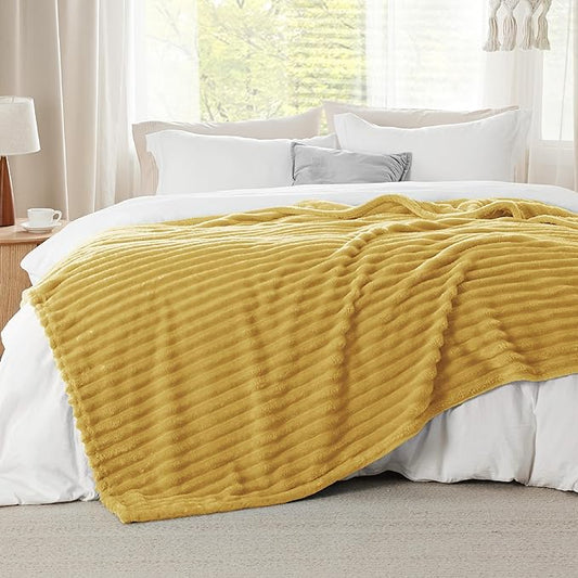Bedsure Honey Fleece Blanket for Couch - GentleSoft Cozy Soft Blankets for Women, Cute Small Throws for Girls, 90x90 Inches