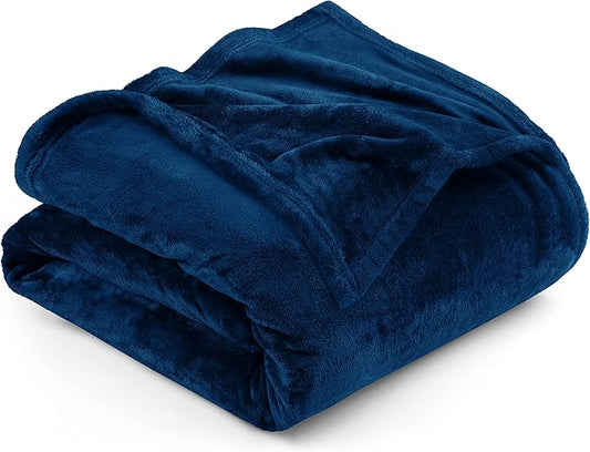 Utopia Bedding Fleece Blanket Full Size Navy 300GSM Luxury Fuzzy Soft Anti-Static Microfiber Bed Blanket (90x84 Inch)