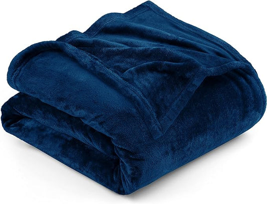 Utopia Bedding Fleece Blanket Full Size Navy 300GSM Luxury Fuzzy Soft Anti-Static Microfiber Bed Blanket (90x84 Inch)