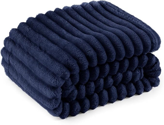 Bedsure Blue Fleece Blanket for Couch - GentleSoft Cozy Soft Blankets for Women, Cute Small Throws for Girls, 50x70 Inches