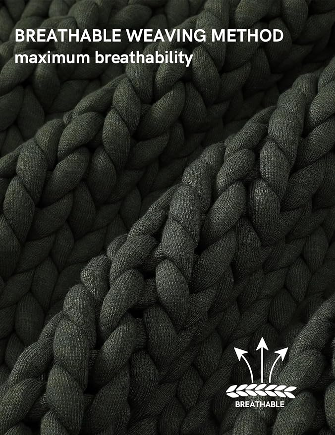 YnM Chunky Throw Blanket, Medium-Weight, Hand Knitted, Skin Friendly, Ventilated and Breathable, Machine Washable, Home Décor Piece for Couch, Sofa and Bed (Olive, 50x70 Inch)