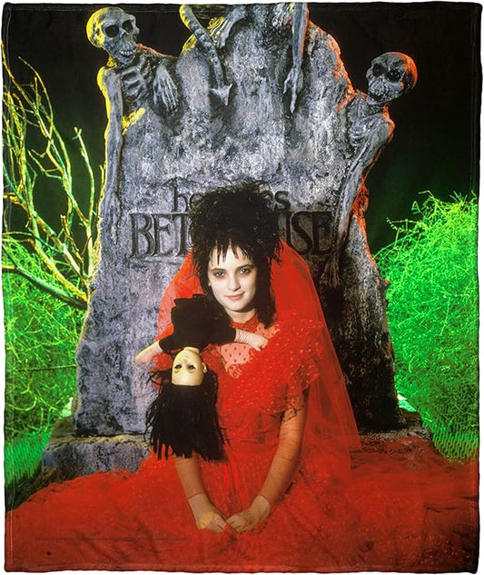 Northwest Beetlejuice Silk Touch Throw Blanket, 50" x 60", Here Lies Beetlejuice