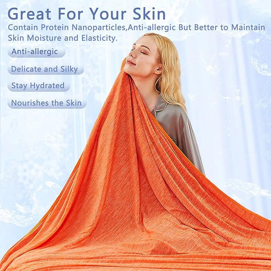 Topcee Cooling Blanket (90"x90"Queen Size) for Night Sweats Absorbs Heat to Keep Adults Cool on Warm Nights, Q-Max 0.5 Cooling Blankets for Hot Sleepers, Ultra-Cool Lightweight Blanket for Bed