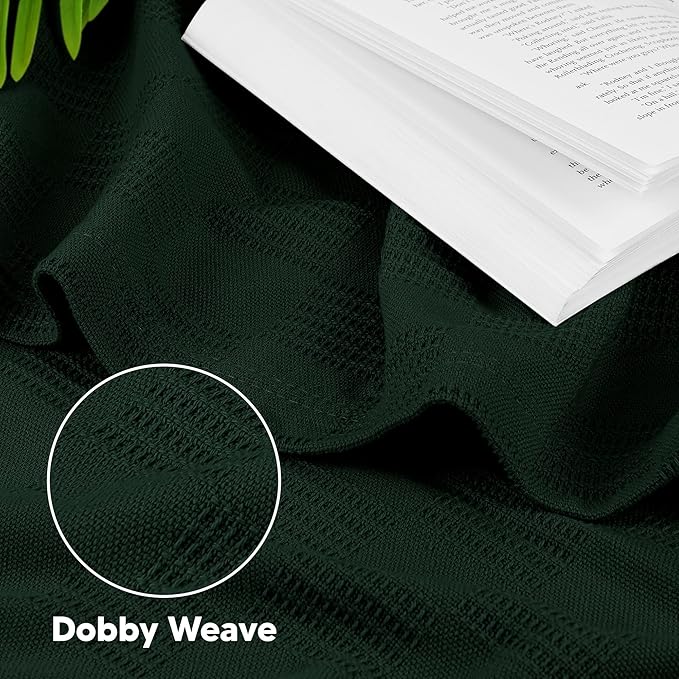 Utopia Bedding Forest Green 100% Cotton Blanket [King Size - 90x108 Inch] 350GSM Lightweight, Soft and Breathable Thermal Blanket for All Seasons
