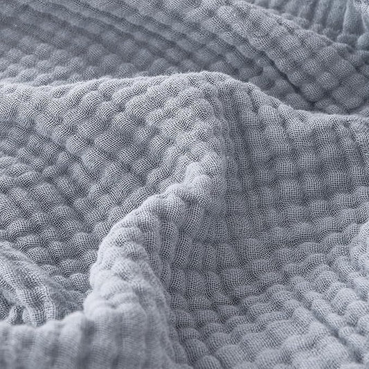 EMME Cotton Muslin Twin XL Blanket Breathable Gauze Blanket Soft Lightweight Blankets Adults Gifts for Women (Dusty Blue, 60"x80")