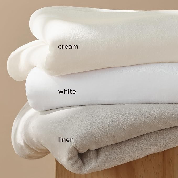 Bedsure Fleece Blanket California King - Lightweight Plush Fuzzy Cozy Soft Blankets for Bed, Cream, 102x96 inches