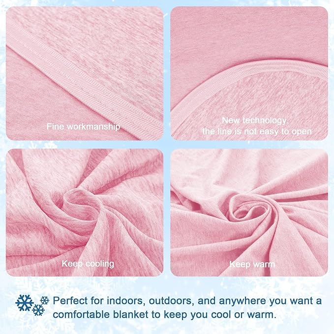 CHOSHOME Cooling Blanket for Hot Sleepers Lightweight Summer Cold Thin Blankets for Sleeping, Hot Flashes Night Sweats, Soft Blanket for Bed, Throw Size, Pink
