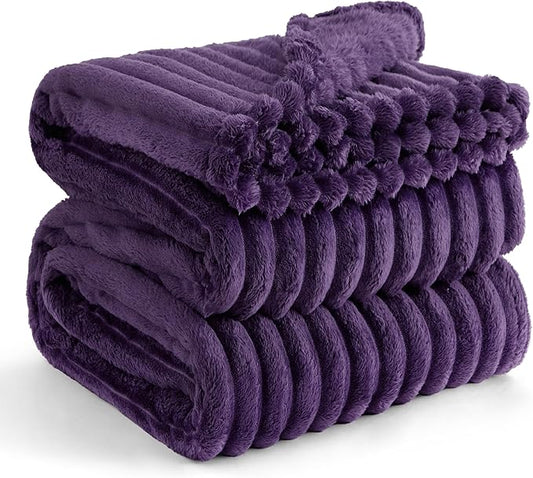 Bedsure Purple California King Size Blanket for Couch - GentleSoft Cozy Soft Blankets for Women, Cute Small Fleece Throws for Girls, Birthday Gifts for Women, 102x96 Inches