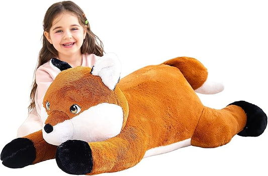 IKASA Giant Fox Stuffed Animal Plush Toy, 30" Large Big Soft Toys for Kids Girls Boys Girlfriend Childrens