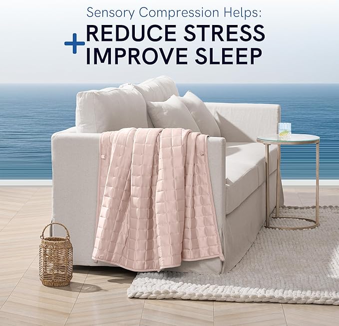 YnM Cooling Weighted Blanket for Adults, 20lbs Heavy Bed Throw Comforter with 100% PE Fabric, Ideal for Hot Sleepers or Summer Days(60x80 Inches for Queen/King Bed, 20 Pounds, Pink)