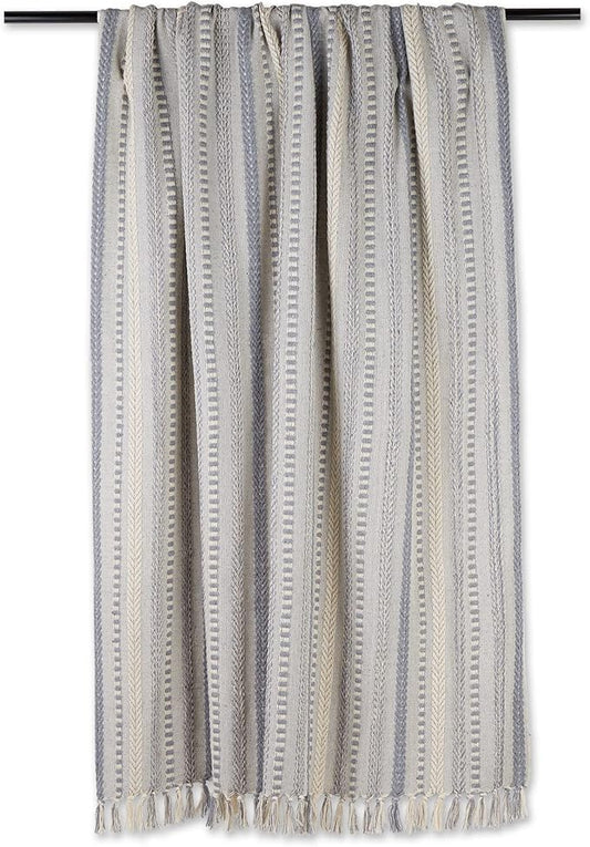 DII Braided Striped Decorative Throw Blanket, 50x60, Gray