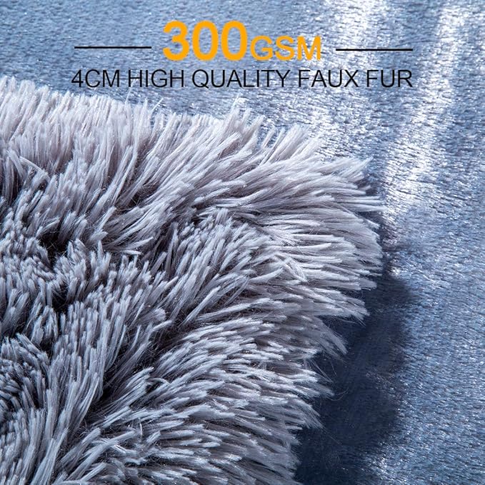 YUSOKI Grey Faux Fur Throw Blanket,2 Layers,50" x 60", Gray Soft Fuzzy Fluffy Couch Blanket Plush Furry Comfy Warm Blanket for Bed Chair Sofa Bedroom Dog Cat Men