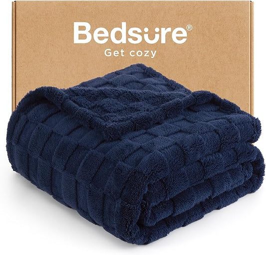 Bedsure Pageant Blue Throw Blanket for Couch - Super Soft Cozy Blankets for Women, Cute Small Fleece Throws for Girls, 50x70 Inches