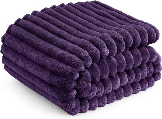 Bedsure Purple Fleece Blanket for Couch - GentleSoft Cozy Soft Blankets for Women, Cute Small Throws for Girls, 50x60 Inches
